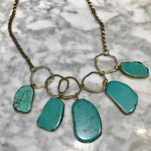Anthropologie Turquoise and Gold Necklace
